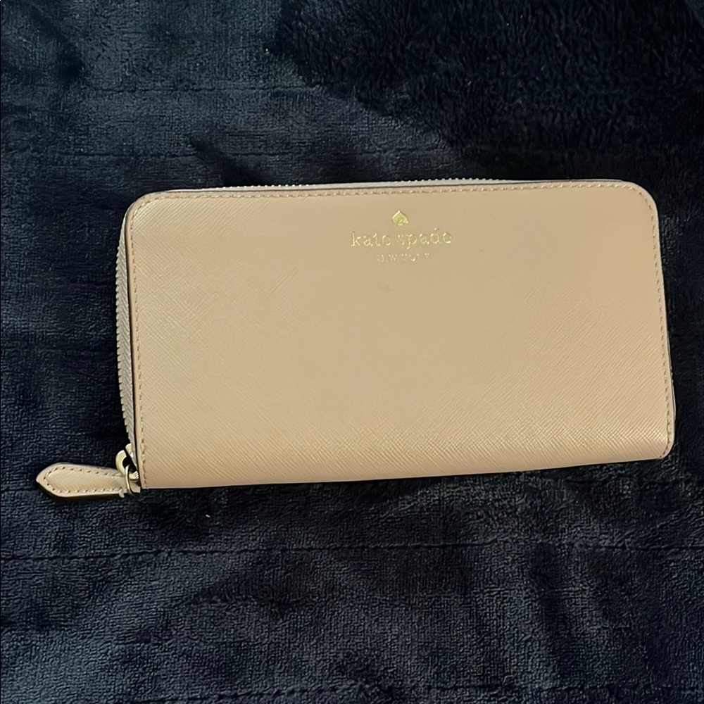 Kate Spade Beige Zip-Around Wallet